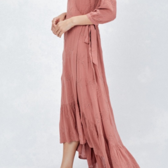 Dusty Rose Eyelet Maxi Dress - Picture 2 of 7